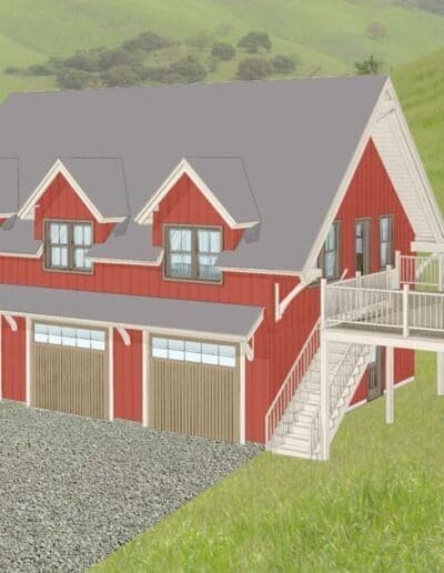 Mountain Ranch, CA (T01085) carriage house rendering