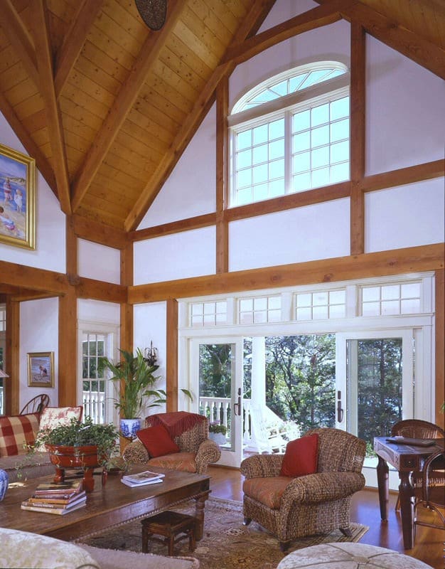 08-4753-06 post and beam cape cod great room with french patio doors