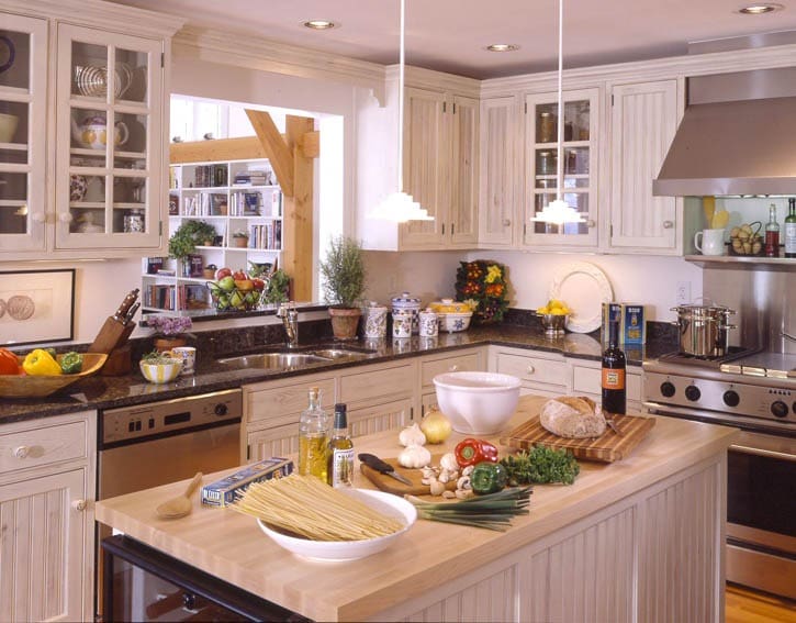finestingredients post and beam home with white kitchen