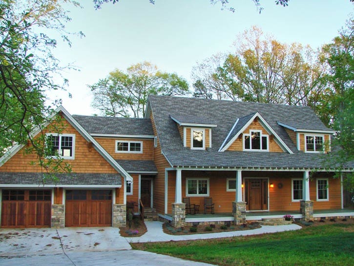 front South Carolina post and beam lake home
